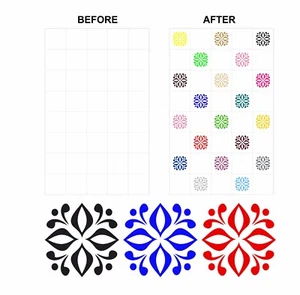 Mosaic Tile Stickers Transfers Coloured For 150mm x 150mm & 6 inch Tiles CG01 - Picture 1 of 30