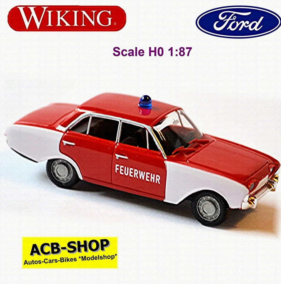 Ford Taunus 17 M Pompiere 1960-64 Taunus P3 1:87 Wiking 861 04 - Immagine 1 di 2