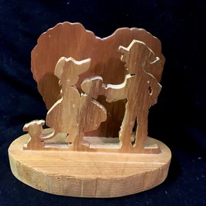 Sweethearts Silhouette Handcrafted Wood Valentine Decor - Picture 1 of 5