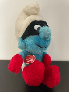 SMURFS Wallace Berrie Plush Stuffed-Masked Smurfer Small 5”  1983 w/Tag Vintage - Picture 1 of 6