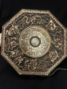 ANTIQUE CHINESE BRONZE FENG SHUI LON PON COMPASS, RARE - Picture 1 of 11