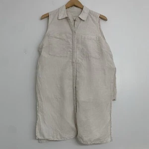 Chicos 2 Womens Large Linen Lagenlook Sleeveless Tunic Shirt Minimalist - Picture 1 of 5