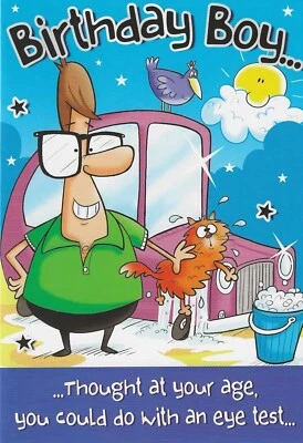 HEARTSTRINGS JOKE HUMOUR FUNNY MALE BIRTHDAY BOY CARD