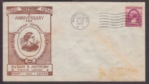 1936 Susan B. Anthony women's suffrage Sc 784-3d VG cachet brown - Picture 1 of 1