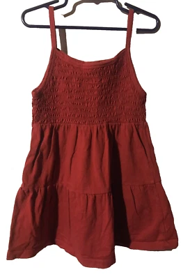 The Children’s Place 女孩红色夏季连衣裙/背心裙,尺寸 L 10/12 意大利面肩带 — 第 1/4 张图片