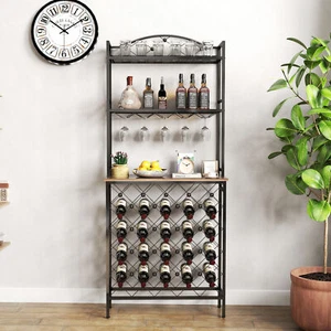 3-Tier Wine Rack Bar Organizer FreeStanding Liquor Bottle Holder Industr Shelves - Picture 1 of 14