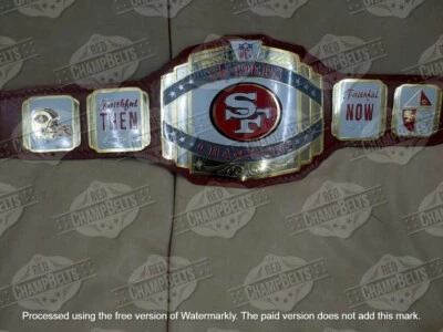 Cinturón de Campeonato de la NFL San Francisco 49ERS tamaño adulto 2 mm latón Foto 1 de 4