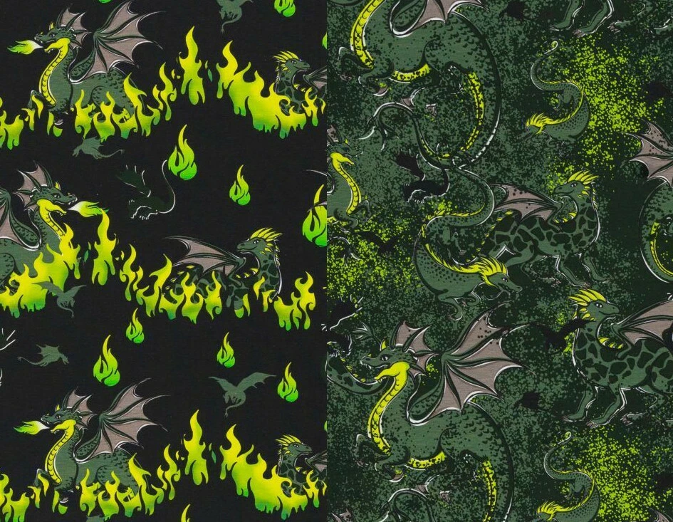 French Terry Sommersweat Mystic Dragon by Steinbeck   50 x 155 cm Nähen Drachen - Bild 1 von 1