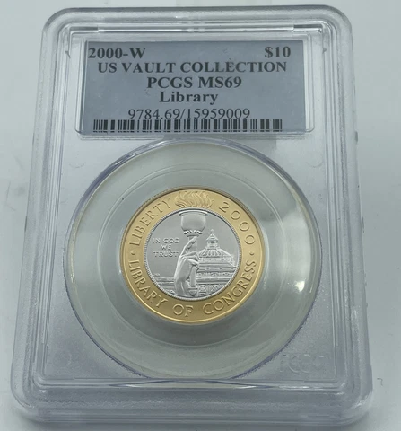 2000-W PCGS MS69 US Vault Collection Library Of Congress $10 Gold Cover