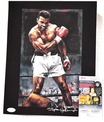 MUHAMMAD ALI Print 11 x14 Lithograph w/ Signed Autograph by Stephen Holland JSA - Image 1 of 4