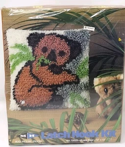 Vintage MH Yarns Latch Hook Kit 12025 Koala Bear Rug Picture Pillow 12x12 NEW - Picture 1 of 6