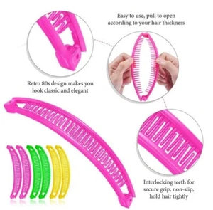 Pinza para el pelo grande de plátano torcida larga pinza para peces peine agarre vendedor del Reino Unido - Imagen 1 de 20