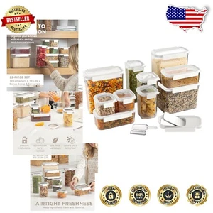 Elegant Airtight Pantry Containers - Stackable Storage for Dry Foods & Cereal - Picture 1 of 10