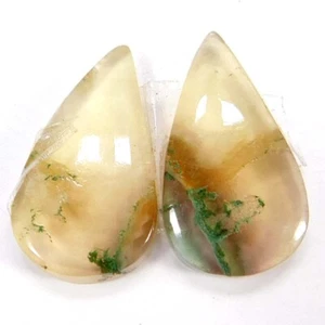 15.30Cts. 100% Natural Unique Fluorite Matched Pair Pear Cabochon Loose Gemstone - Picture 1 of 3