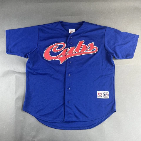Vintage Chicago Cubs Jersey Large Blue Mens True Fan MLB Baseball Sosa #21 2002 Cover