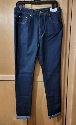 American Quality AQ Women's Jean Dark Wash Blue Skinny Cuffed Size 18 - Image 1 of 4