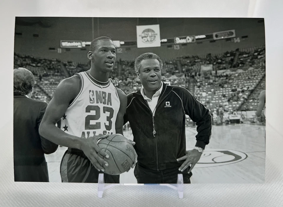 Michael Jordan in 1985 All Star Game With Coach K.C. Jones - 4x6 Photo 🔥🔥🔥 - Image 1 of 1