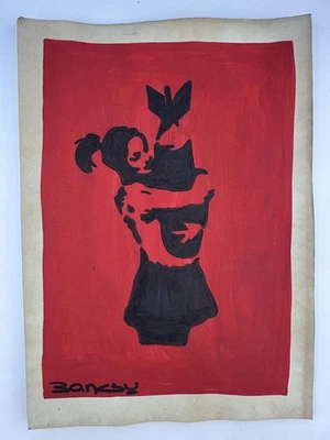 Pintura artística Banksy certificado de autenticidad dibujo original vintage firmada Foto 1 de 3