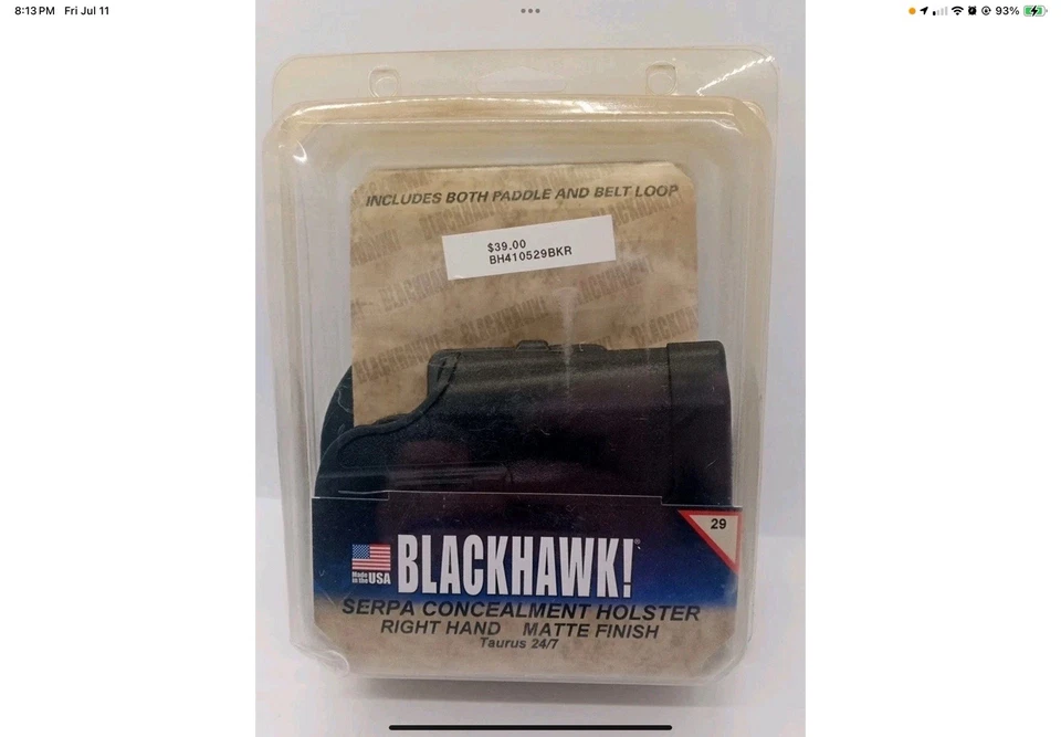 Blackhawk Model C1352 CQC Concealment Holster Ruger Sr9