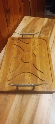 Tábua de carne de madeira MARLBORO metal chifre longo alças de direção charcutaria  - Imagem 1 de 4