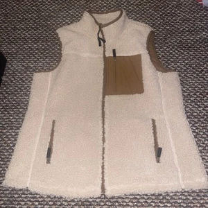 ORVIS Sherpa Fleece Vest Womens Large Brown Tan - Picture 1 of 4
