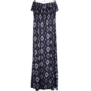 Sweet Pea by Stacy Frati Womens Strapless Maxi Dress Size S Gray Ruffle Nylon - Picture 1 of 11