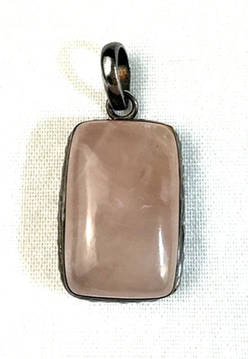 Colgante Cabujón Vintage Cuarzo Rosa Plata de Ley 925, Envío Gratis Foto 1 de 4