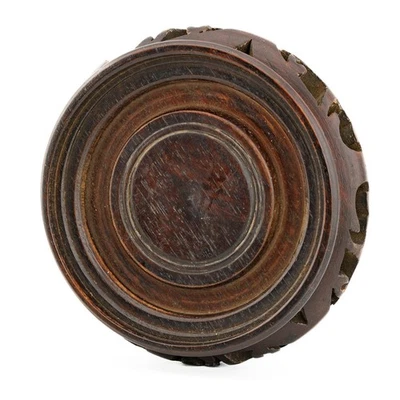 Antique Chinese Carved Wood Stand Display Scroll Base for Vase Qing Era 20th Cen - Image 1 of 4