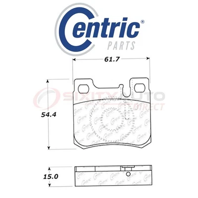 Centric Semi Metallic Brake Pads w Shim for 1994-1995 Mercedes-Benz C280 xd Foto 1 de 4
