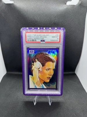 Princess Leia Organa 2022 Topps Chrome Star Wars Galaxy #35 Purple Refractor /25 - Image 1 of 2