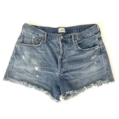 Pantalones Cortos Citizens of Humanity Marlow Algodón Orgánico Dobladillo Crudo Botón Mosca Talla 31 Foto 1 de 4