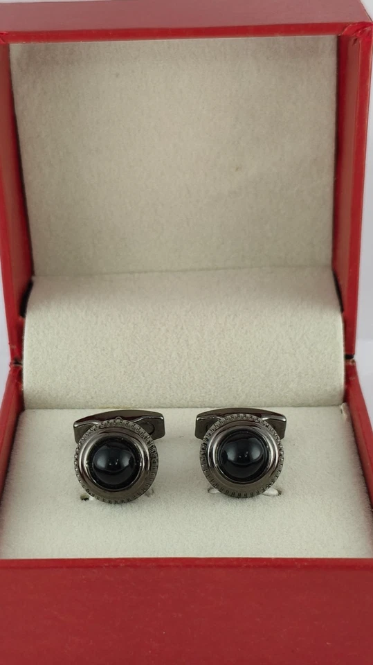 Juego de gemelos Cartier de lujo color negro para hombre con caja {envío rápido} Foto 1 de 4