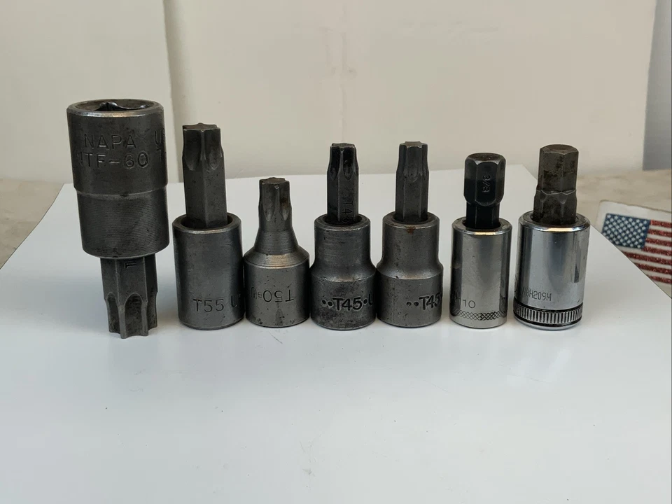 NAPA & Unbranded Torx/Hex Bits, 1/2 & 3/8 Drive, Some USA Made - Imagem 1 de 4