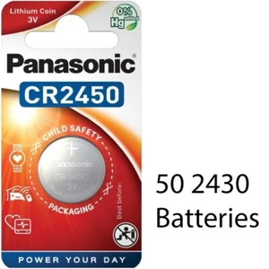 Lot of 100 Panasonic CR2450 2450 3V Lithium Coin Cell Battery - Picture 1 of 3