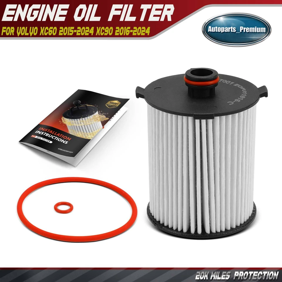 Engine Oil Filter for Volvo XC60	 2015-2024 XC90 2016-2024 S60 20K Miles - Image 1 of 4