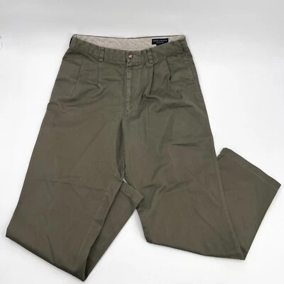 Pantalones Daniel Cremieux Hombre 33 Verde Chino Caqui Plisado Pierna Recta Foto 1 de 4