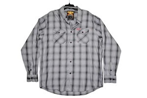 Dixxon Flannel “The Limited” XL Gray Plaid D-Lux Bamboo Blend Snap Button Shirt - Picture 1 of 7