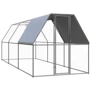 Chicken Cage 2x6x2 m Galvanised Steel - Picture 1 of 5