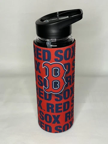 BOSTON RED SOX MLB 25 OZ. FLIP TOP WATER BOTTLE W/SLEEVE Cover
