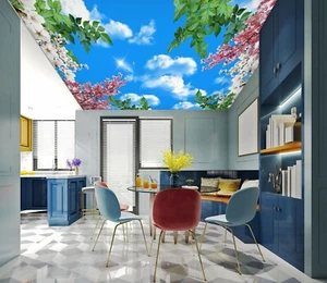 Papel tapiz de techo 3D Spring Sky I6022 murales impresión de pared calcomanía decoración Erin 2023 - Imagen 1 de 5