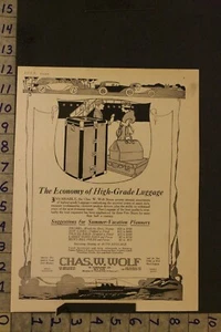 Maleta de equipaje Chas Wolf 1920 automático barco de vapor crucero maletero york anuncio de viaje WG07 - Imagen 1 de 1