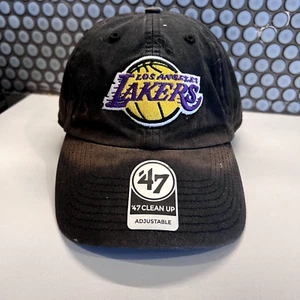 Los Angeles Lakers Hat Cap Strap Back Black Purple Basketball '47 Dad Hat - Picture 1 of 10