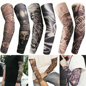 6 Pcs Cooling Arm Sleeves Outdoor Sport UV Sun Protection Arm Cover Tattoo Art - Picture 1 of 12