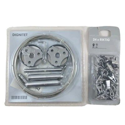 Kit de cables de cortina Ikea DIGNITET 197" con 24 clips y ganchos RIKTIG Foto 1 de 4