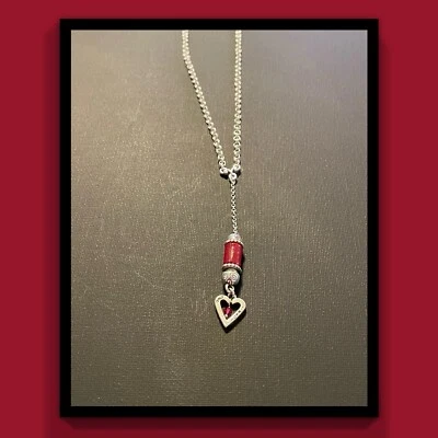 Collar Brighton Corazón Canción Y Cuero Rojo Cristal Plata Foto 1 de 4