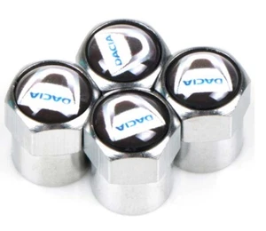 Tapones de válvula rueda x 4 de Metal para Dacia Color Plata - Imagen 1 de 2