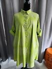 AQRL dress Lime Green Paisley Collar Shirt Dress M