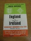 22/11/1967 England v Northern Ireland [At Wembley] (Light Crease, Team Changes).
