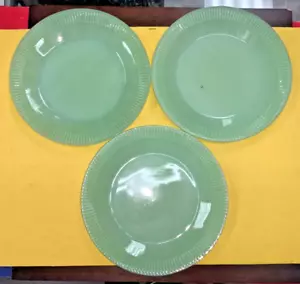 Green Jadeite Dinner Plates 9” - Lot of 3 - AS IS - Picture 1 of 9