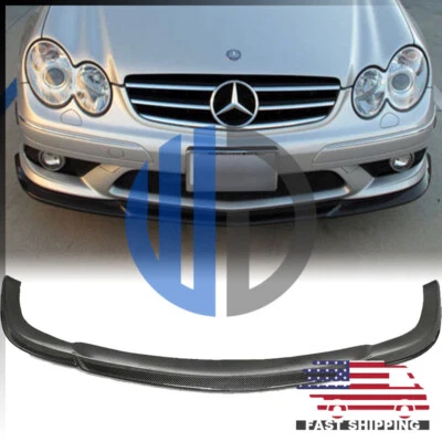Labio delantero carbono estilo carbono para Mercedes-Benz W209 CLK55 W203 C55 CS 2003 2004 2005 Foto 1 de 4
